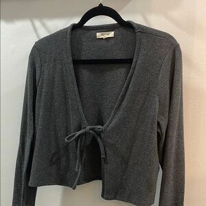 Madewell Gray Tie-Front Cardigan